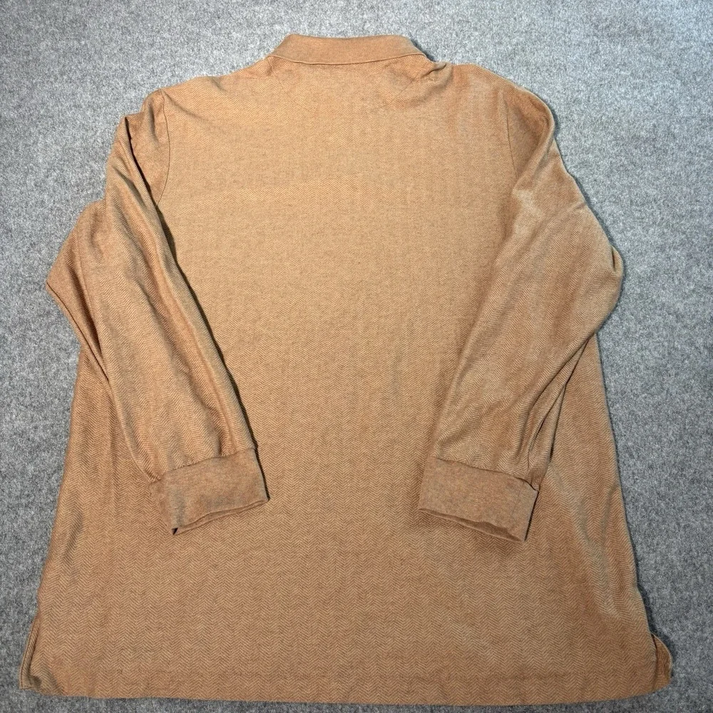 Polo Golf Polo Ralph Lauren Shirt Mens Xl Brown Cashmere Silk Long Sleeve Button